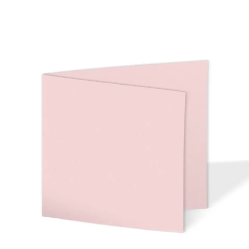 Doppelkarte - Faltkarte quadratisch 15x15cm, 240g/m² in babypink