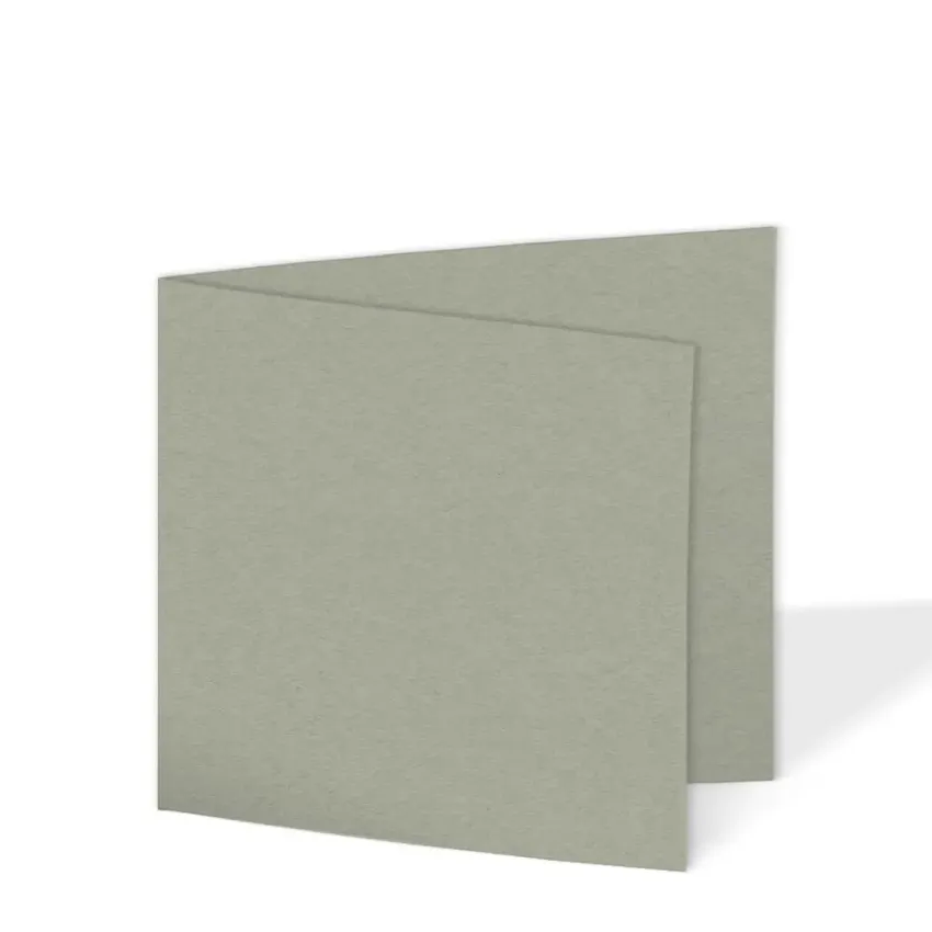 Doppelkarte - Faltkarte quadratisch 15x15cm, 220g/m² in kraft moosgrau