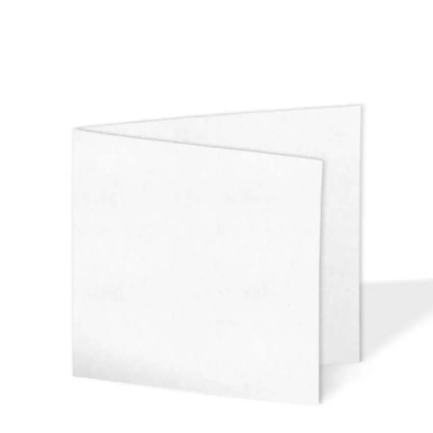 Doppelkarte - Faltkarte quadratisch 15x15cm 240g/m² in leinen (weiss)