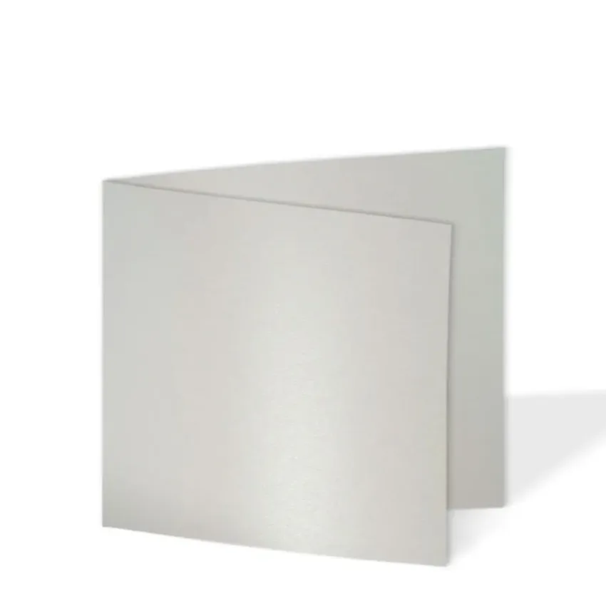 Doppelkarte - Faltkarte quadratisch 15x15cm, 300g/m² in metallic-champagner