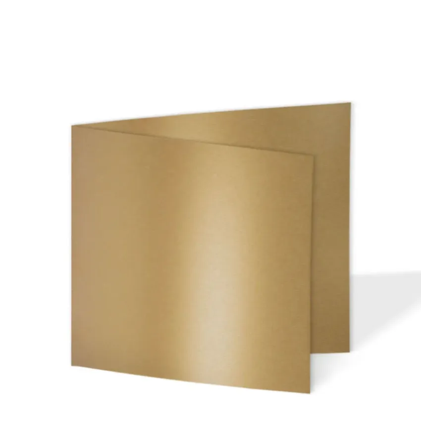 Doppelkarte - Faltkarte quadratisch 15x15cm, 300g/m² in metallic-coffee
