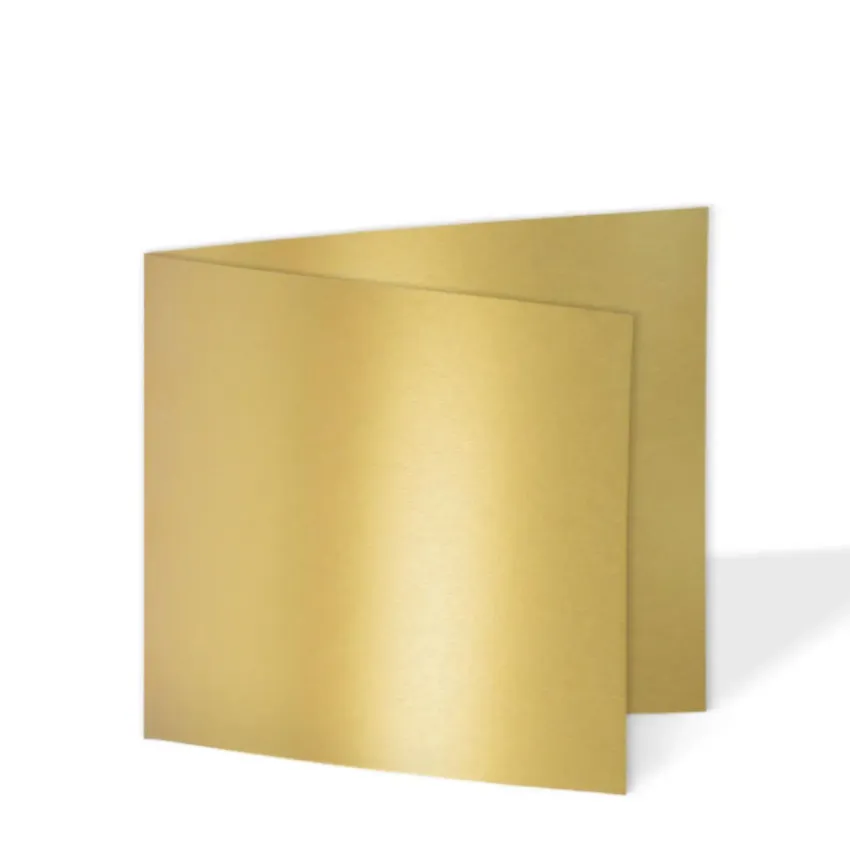 Doppelkarte - Faltkarte quadratisch 15x15cm, 250g/m² in metallic-gold