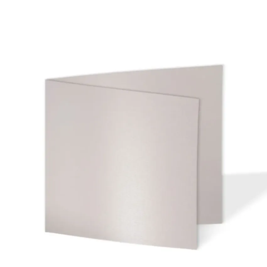 Doppelkarte - Faltkarte quadratisch 15x15cm, 300g/m² in metallic-puderrosa