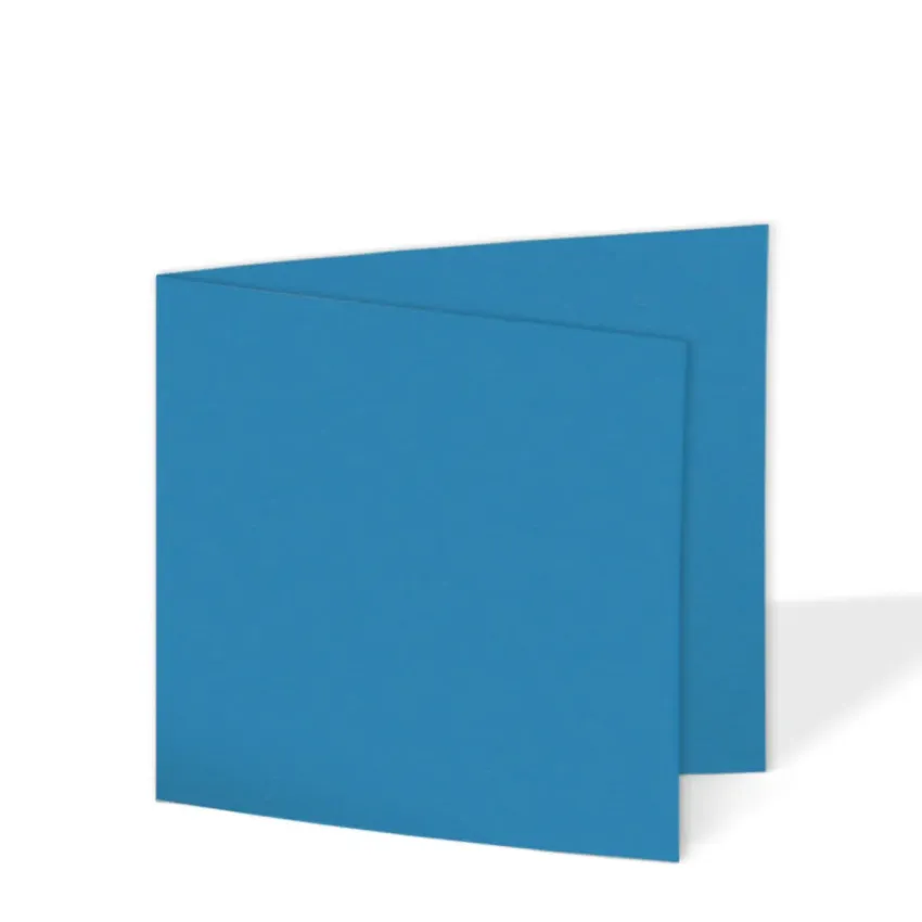 Doppelkarte - Faltkarte quadratisch 15x15cm, 240g/m² in pazifikblau