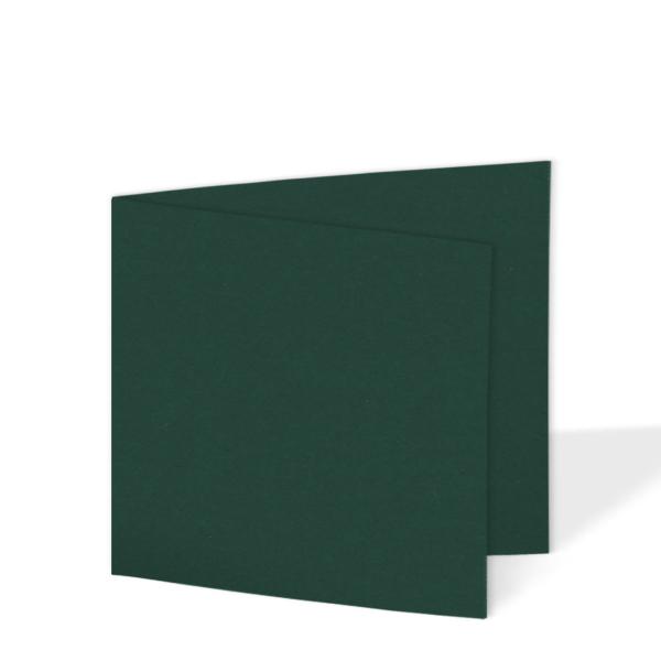 Doppelkarte - Faltkarte quadratisch 15x15cm, 225g/m² in samtgrün
