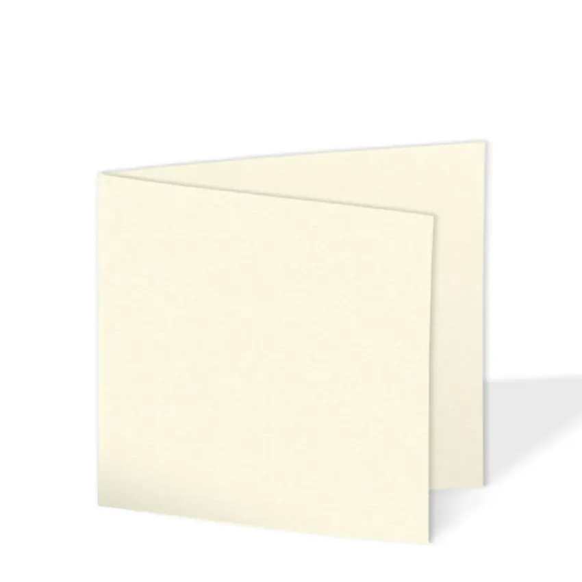Doppelkarte - Faltkarte 10x10cm, 220g/m² in struktur naturell