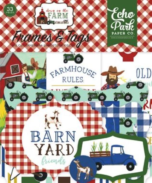 Echo Park "Down On The Farm " Ephemera Frames & Tags