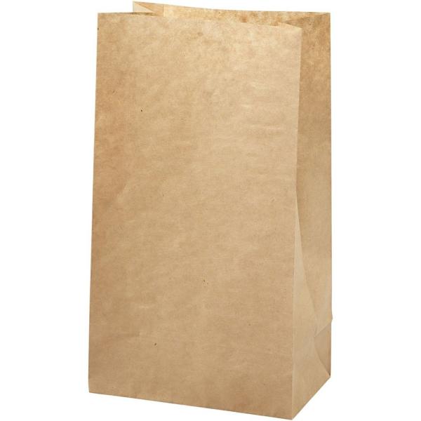 Papiertüten Braun Groß 100 Stück 15x9x27cm
