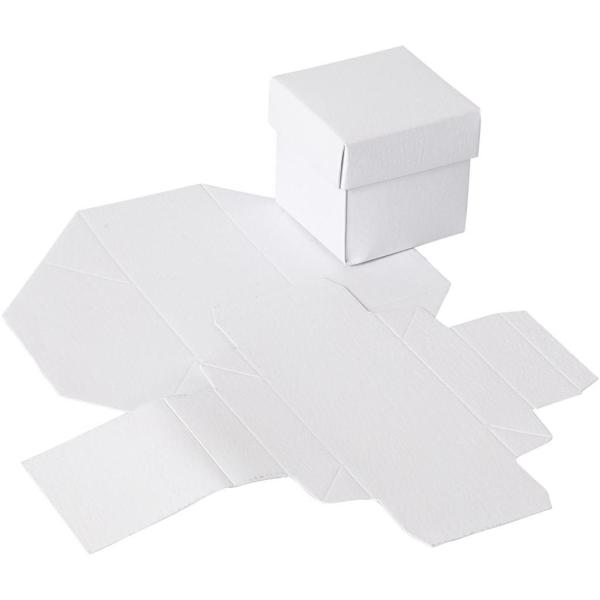 Faltschachtel mit Deckel 5,5x5,5cm weiss 10 Stück