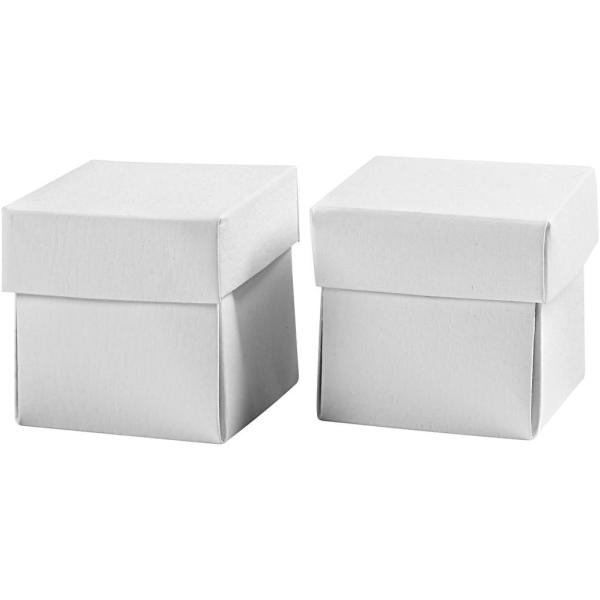 Faltschachtel mit Deckel 5,5x5,5cm weiss 10 Stück