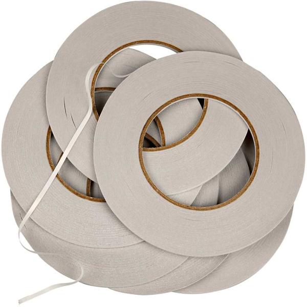 Doppelseitiges Klebeband 6mm, Sparpack 6 Rolle á 50m / 300m