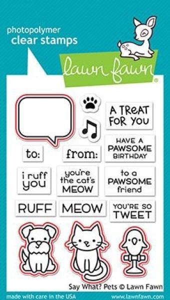 Lawn Fawn Stempelset "Say What? Pets" Clear Stamp