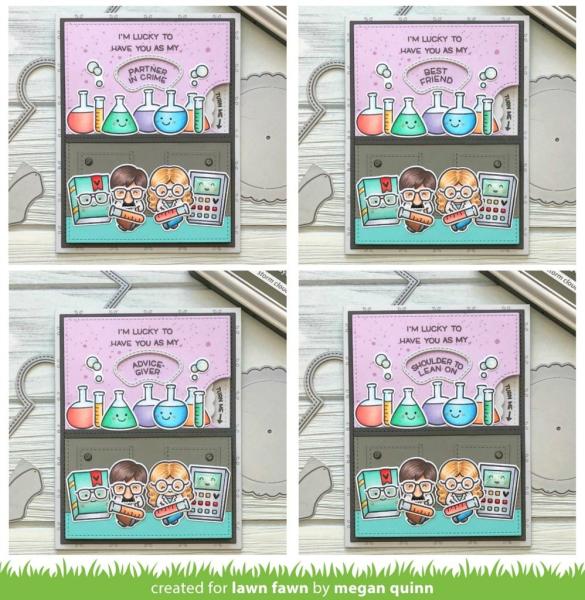 Lawn Fawn Stempelset "Reveal Wheel Friends & Family Sentiments" Clear Stamp