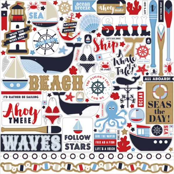 Carta Bella "Deep Blue Sea" 12x12" Element Stickers