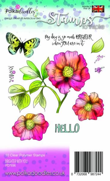 Polkadoodles Stempel "Brighter with You" Clear Stamp-Set