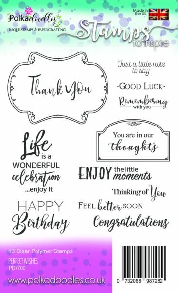 Polkadoodles Stempel "Perfect Wishes" Clear Stamp-Set