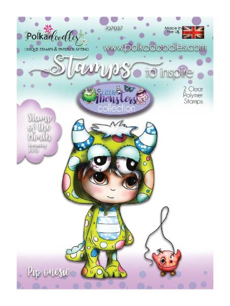 Polkadoodles Stempel "Little Monsters - Pip Onesie" Clear Stamp-Set