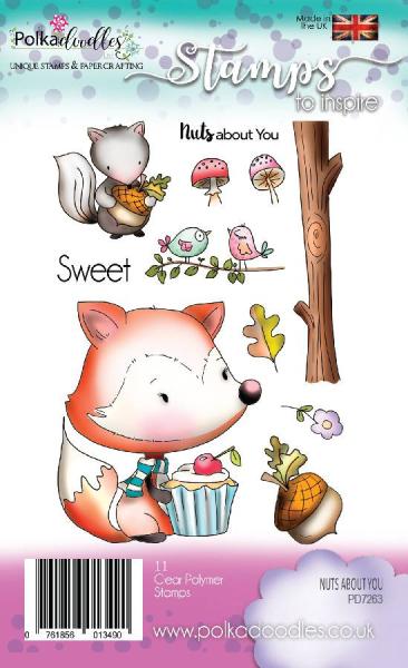 Polkadoodles Stempel "Nuts About You" Clear Stamp-Set