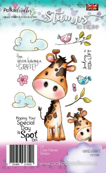 Polkadoodles Stempel "Having A Giraffe" Clear Stamp-Set