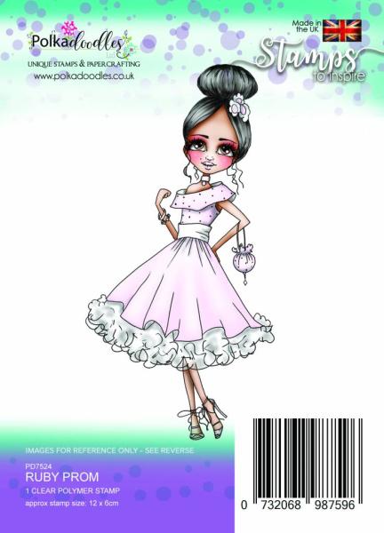 Polkadoodles Stempel "Ruby Prom" Clear Stamp