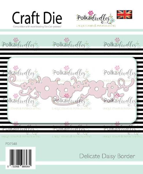 Polkadoodles Die "Delicate Daisy Border" Stanzschablone