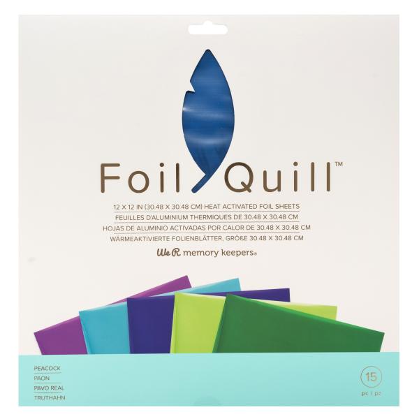 We R Memory Keepers Foil Quill - 15 Foil Bogen "Peacock" 12x12"