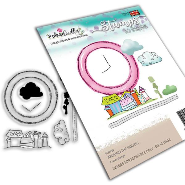 Polkadoodles Stempel "Round The Houses" Clear Stamp-Set