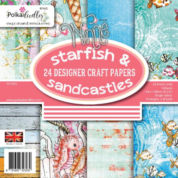 Polkadoodles "Starfish & Sandcastles" 6x6" Paper Pad