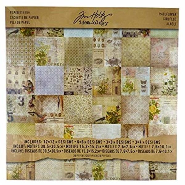 Tim Holtz - Idea Ology "Wallflower" 12x12" Paper Stash