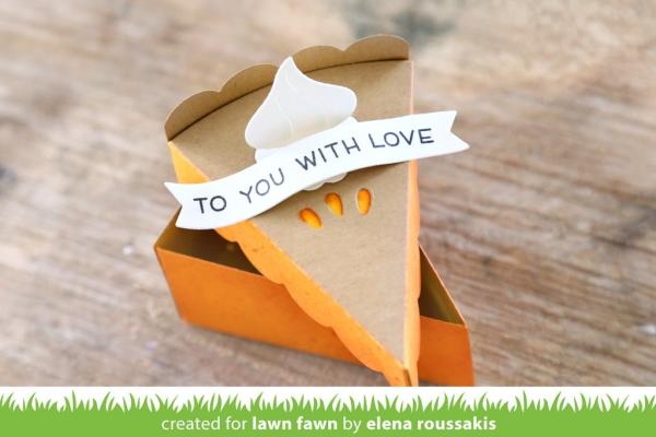 Lawn Fawn Craft Die - Cake Slice Box Pie Add-on Die