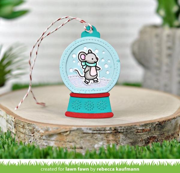 Lawn Fawn Craft Die - Snow Globe Gift Tag