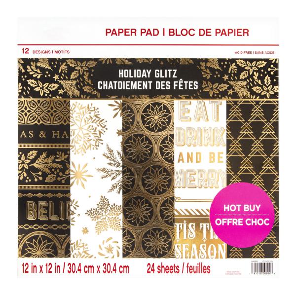Craft Smith "Holiday Glitz" 12x12" Paper Pad