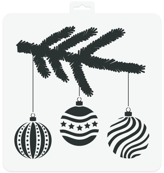 Aladine "Christmas Baubles" Schablone 28x28cm 