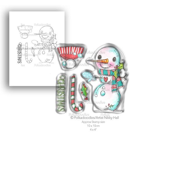 Polkadoodles Stempel "Smiley Snowman" Clear Stamp-Set