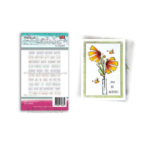 Polkadoodles Stempel "Super Sentiments" Clear Stamp-Set