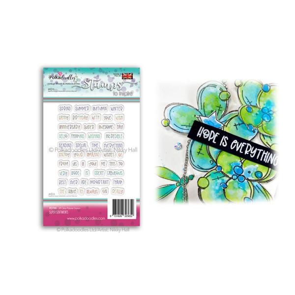 Polkadoodles Stempel "Super Sentiments" Clear Stamp-Set