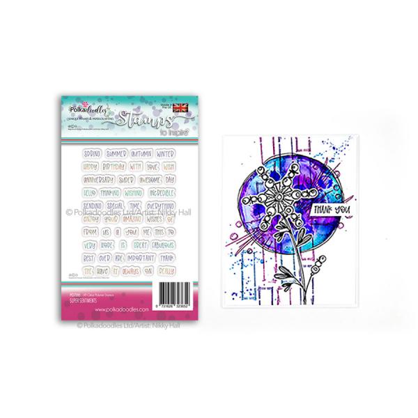 Polkadoodles Stempel "Super Sentiments" Clear Stamp-Set