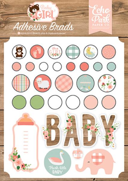 Echo Park "Baby Girl" Decorative Brads Knöpfe