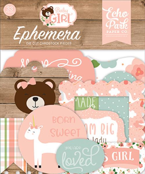 Echo Park "Baby Girl" Ephemera - Stanzteile