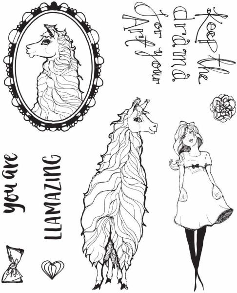 Spellbinders Stempelset "Llama Drama"