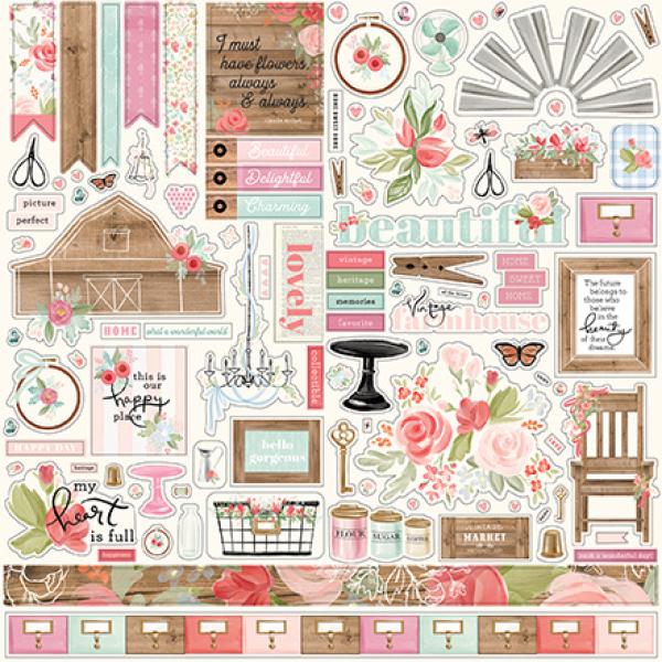 Carta Bella "Farmhouse Market" 12x12" Element Stickers