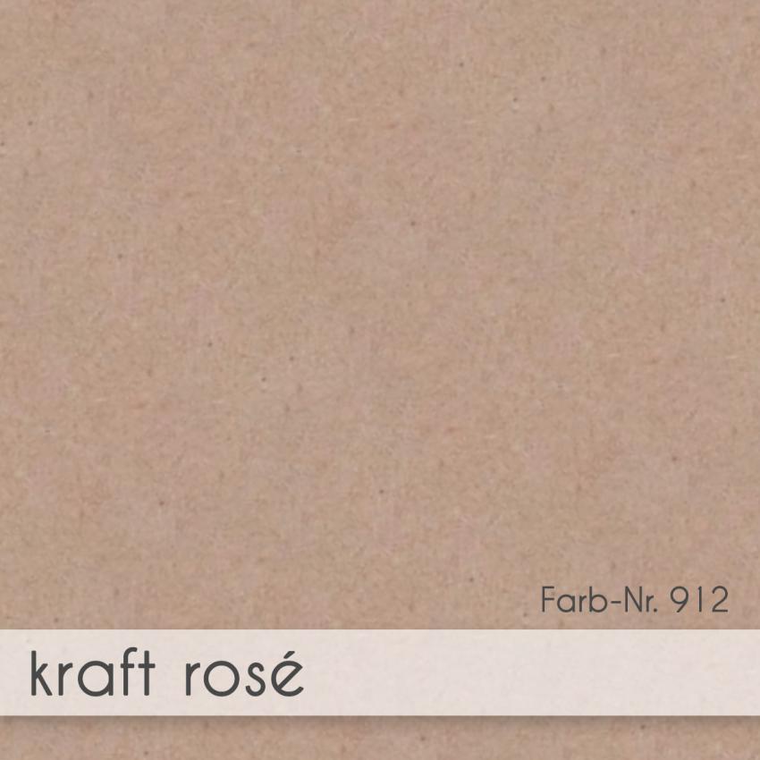Passepartoutkarte oval 3-Fach DIN A6 in kraft rose