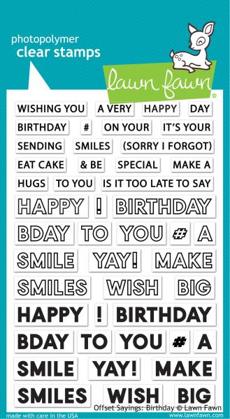 Lawn Fawn Stempelset "Offset Sayings: Birthday" Clear Stamp