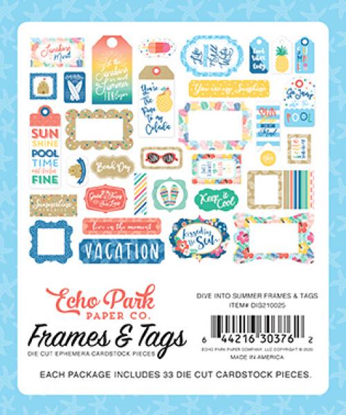 Echo Park "Dive Into Summer" Ephemera Frames & Tags