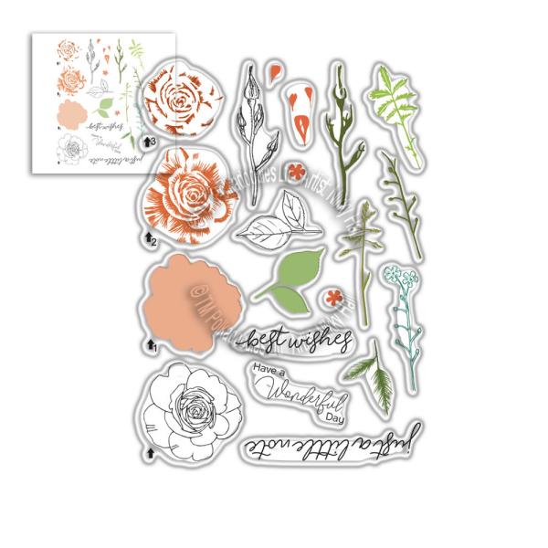 Polkadoodles Stempel "Spring Rose" Clear Stamp-Set