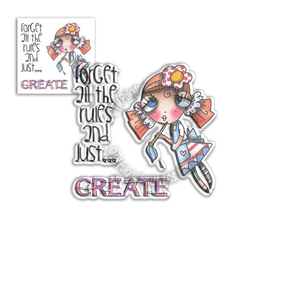 Polkadoodles Stempel "Just Create Weirdre" Clear Stamp