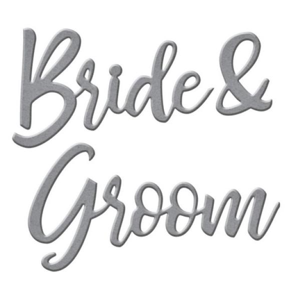 Spellbinders Die "Bride & Groom Sentiment" Stanzschablone