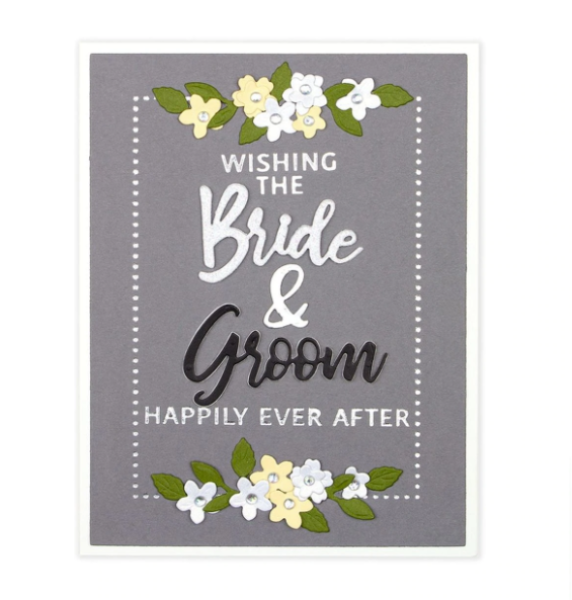 Spellbinders Die "Bride & Groom Sentiment" Stanzschablone