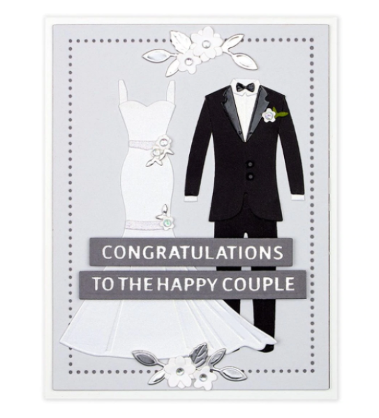 Spellbinders Die "Wedding Dress & Tux" Stanzschablone
