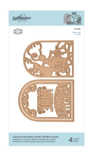 Spellbinders Die "Layered Adventure Awaits Children Scene" Stanzschablone